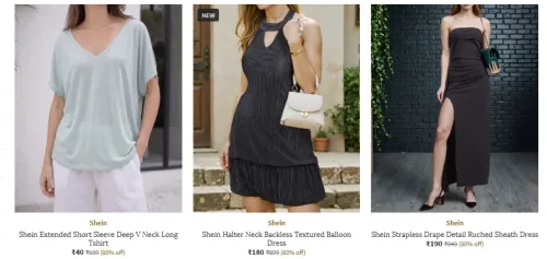 Image of Shein women clothing starting at 40