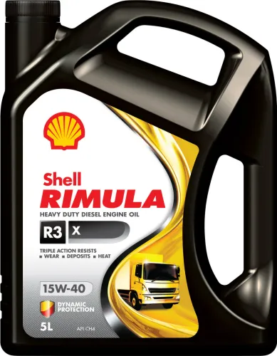 Image of Shell Rimula R3X 15W-40 API CH4 Heavy Duty Engine Oil (5 L, Pack of 1)