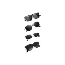 Sheomy Unisex Combo offer pack of 4 shades glasses White Black Candy MC stan Rectangular Retro Vintage Narrow Non-Polarized Sunglasses Small Narrow Square Sun Glasses Combo offer pack (Mediu...
