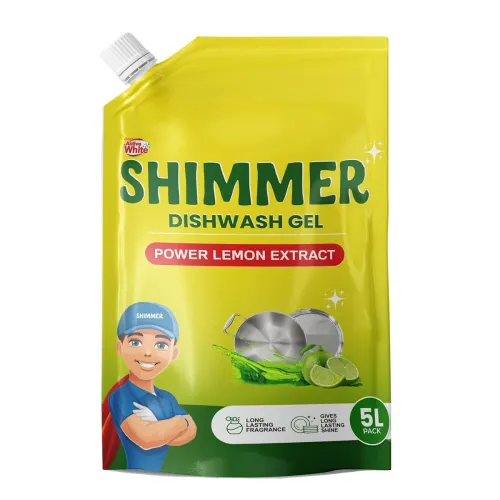 Image of Shimmer Dishwash Gel – 5L Family Pack | Powerful Lemon Action for Tough Grease | Long-Lasting Fragrance | 