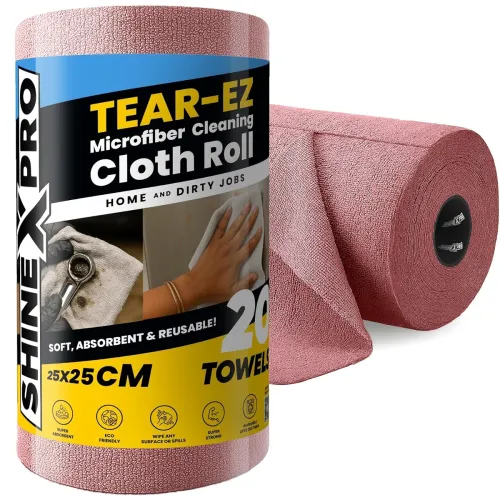 Image of ShineXPro Microfiber Cleaning Cloth Roll, 20 Pcs Pack of 1