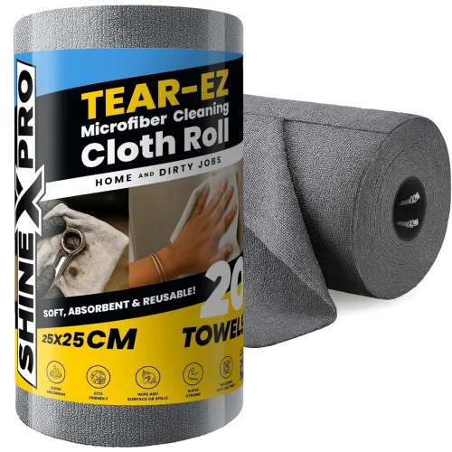 Image of ShineXPro Microfiber Cleaning Cloth Roll, 20Pcs