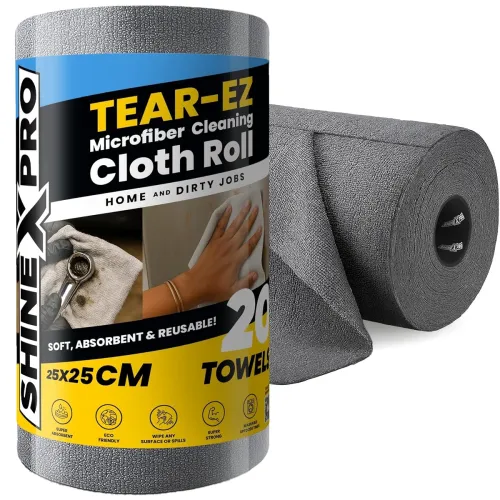 Image of ShineXPro Microfiber Cleaning Cloth Roll, 20Pcs, 4000 Times Washable