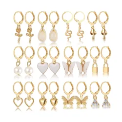 Shining Diva Fashion 12 Pairs Combo Set Latest Stylish Drop Earrings for Women and Girls (15859er)