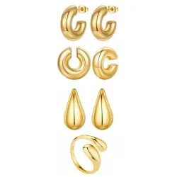 Shining Diva Fashion Latest Stylish 7 Pcs Combo Earrings and Ring Jewellery Set for Women & Girls (16032er)