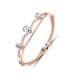 Shining Diva Fashion Latest Stylish Gold Plated Crystal Bangle Bracelet for Women and Girls
