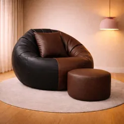 SHIRA 24 4XL Tear Drop Bean Bag Cover (Without Beans) (Black, Brown)