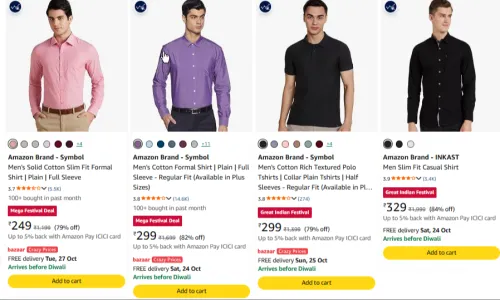 Image of Shirts at minimum 57% Discount