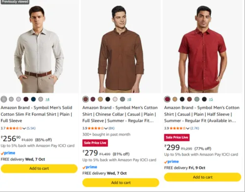 Image of Shirts at minimum 65% Discount