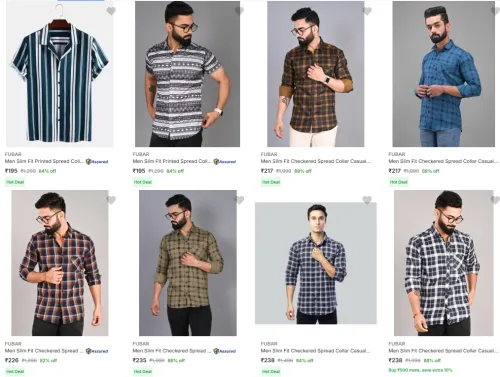 Image of Shirts starting @ ₹195