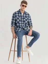 SHIRTZONE Men Standard Slim Fit Gingham Checks Checked Casual Shirt