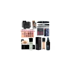 SHISHI HD Waterproof Makeup Kit Combo For Women & Girls (Set of 15) Eyeshadow Pallet, Makeup Brush set of 12, Kajal, 3in1, Eyelashes, Red edition, Foundation, Primer, Loose Powder, Makeup Fi...