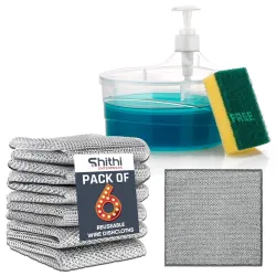 SHITHI 2in1 Liquid Soap Dispenser +Dry Dishwash Cloths (PO6)