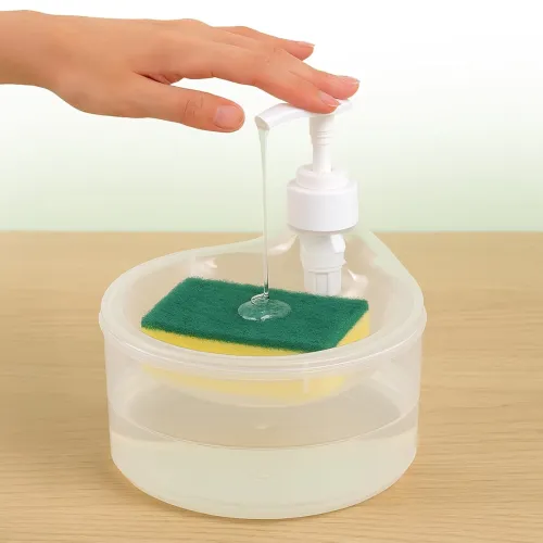 Image of SHITHI 2-in-1 Soap Dispenser with Sponge Holder, 500ml