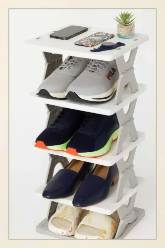 Image of Shiv 5 Layer Foldable Shoe Rack, 5 Shelves 