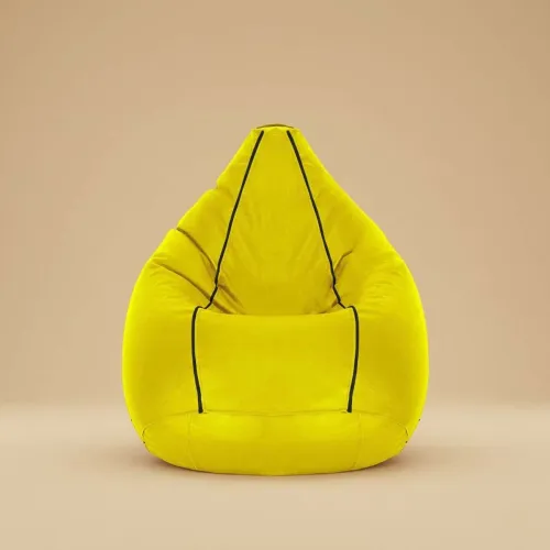 Image of Shivarv Creations XXXL Standard Bean Bag With Bean Filling (Yellow)