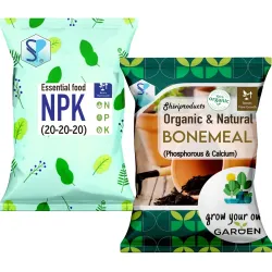 Shiviproducts Combo - NPK 20 20 20 Macro nutrients and Organic Bone Meal | All Purpose Fertilizers for Gardening Plants 