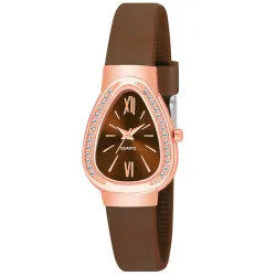 Shocknshop Analog Rose Gold Oval Dial Silicone Strap Wrist Watch for Women
