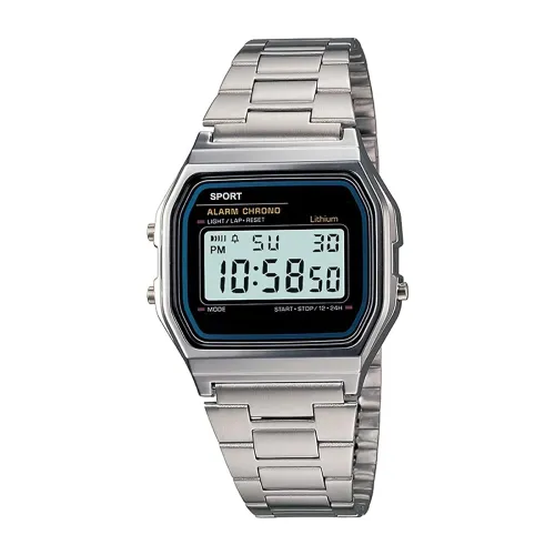 Image of Shocknshop Digital Sports Square Dial LED Unisex Stainless Steel Strap Watch