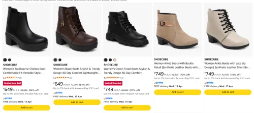 Image of SHOECUBE Womens boot upto 70% discount 