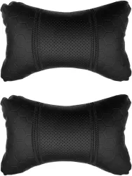 SHOOLIN Black Leatherite Car Pillow
