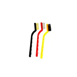 SHOPEE Branded 3 PCs Mini Wire Brush Set Brass Nylon Stainless Steel Bristles