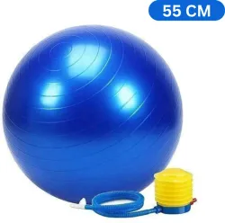 Shopeleven Exercise Gym Ball 55cm with Pump Stability Fitness Yoga Home Office Unisex, Kids Gym Ball (With Pump)