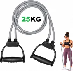Shopeleven Pull rope Rubber Band Resistance Tube for Workout Exercise(Pack of 1,Multicolor) Fitness Band (Grey, Pack of 1)
