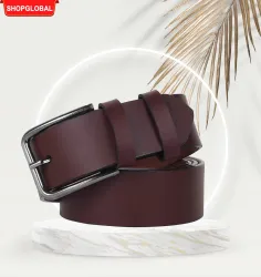 ShopGlobal  Men Casual Brown Artificial Leather Belt