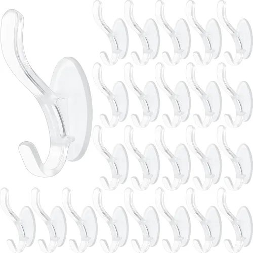Image of SHOPPOFOBIX Adhesive Wall Hooks (15 pcs, Transparent)