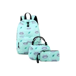 ShopyVid 17-Inch School Backpack Set for Girls (3-in-1: Backpack + Lunch Bag + Pouch) | Padded Laptop Sleeve (Fits up to