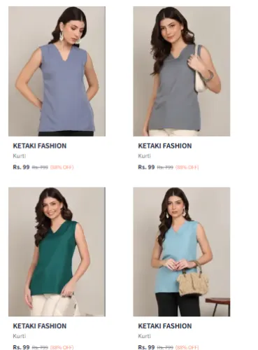 Image of Short Kurti's satrting @ ₹99