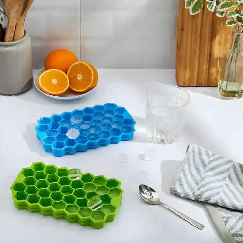 Image of Short title: Homeor Silicone Honeycomb Ice Cube Tray 