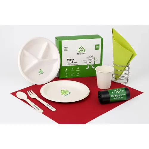 Image of Shrayati Eco - Friendly Disposable Tableware Set - Pack of 108 Pcs