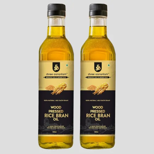 Image of Shree Aanantam Cold Pressed Rice Bran Oil (500ml*Po2)