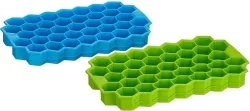 SHREE VRINDA SALES Ice Cubes Silicon Tray for Freezer Ice Mould Tray Fridge Green, Blue Silicone Ice Cube Tray (Pack of2)