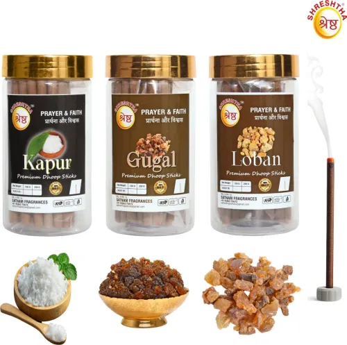 Image of SHRESHTHA PREMIUM DRY DHOOP STICKS (3X100GMS) 