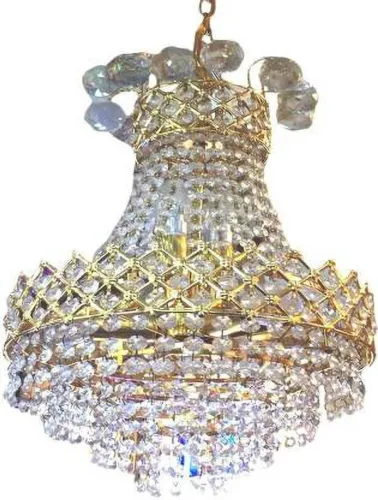 Image of Shri Mahal Antiques Orginal K/9 Diamond Crystal Hanging Light Chandelier Ceiling Lamp