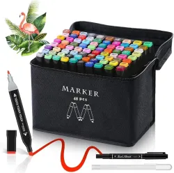 Shriyei Dual Tip Art Markers Set, 48 Pcs