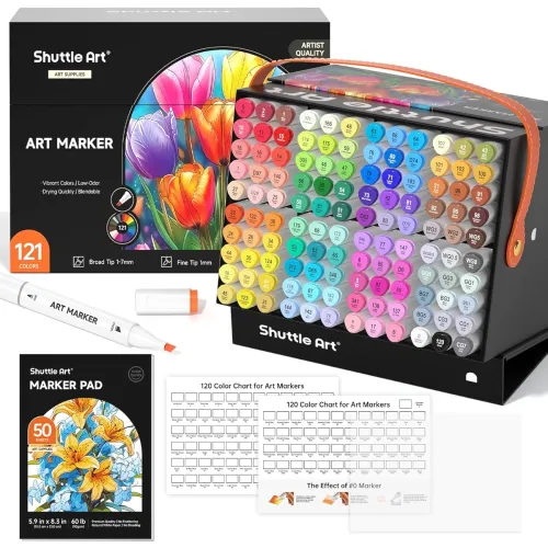 Image of Shuttle Art 120 Colors Dual Tip Alcohol Based Art Markers,120 Colors