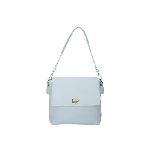 Image of SIBY PU Leather Weave Style Purse for Women-Front Flap Cross-Body Purse with Two Handle Strap, 5 Compartments- Blue