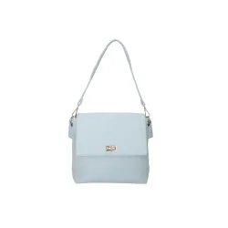 SIBY PU Leather Weave Style Purse for Women-Front Flap Cross-Body Purse with Two Handle Strap, 5 Compartments- Blue