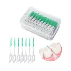 Sichumaria 40Pcs Brace Interdental Brush,Dual-Use Interdental Brushes Soft Silicone Portable Massage Oral Suitable For O