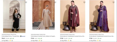Image of Siddheshwar Creation Women's Ethnic Sets upto 82% Discount