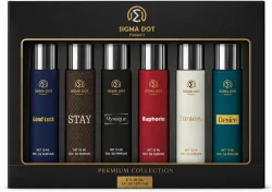 SIGMA DOT Perfume Pack of 6 x 10ml Long Lasting Premium Fragrance Collection Eau