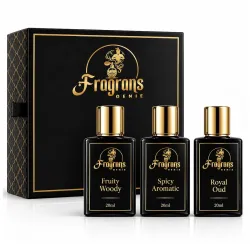 Signature Men's Perfume Gift Set | 3 Luxury Extrait De Parfum (Royal Oud, Fruity Woody & Spicy Aromatic) | Long Lasting Premium Fragrance | Gift Set for Men | 20ml x 3 (60ml Total)