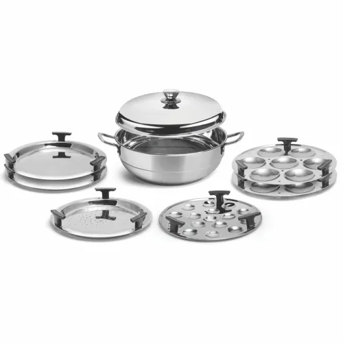 Image of SIGNORA WARE All-Rounder Multipurpose Deluxe Kadhai(Heavy Weight)Induction Friendly Stainless Steel Induction Bottom(7Pc