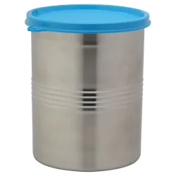 Signoraware Modular Stainless Steel Container Round 4500ml, Set of 1,Blue