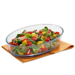 SignoraWare Bake N Serve Borosilicate Glass Oval Dish | Crystal clarity