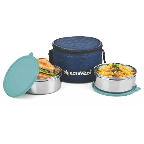Image of SignoraWare Big Meal Stainless Steel Container Set | Airtight & Leakproof | Durable & Rust-Free | Ideal for Office, Scho